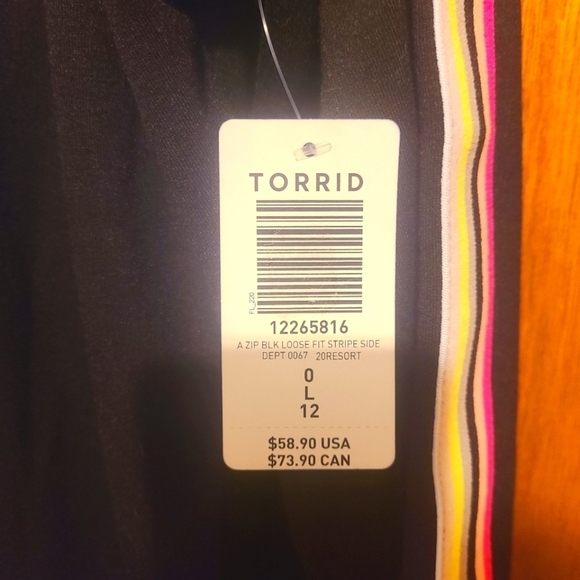 Torrid Neon Stripe Hoodie - Active Jacket - Picture 5 of 7